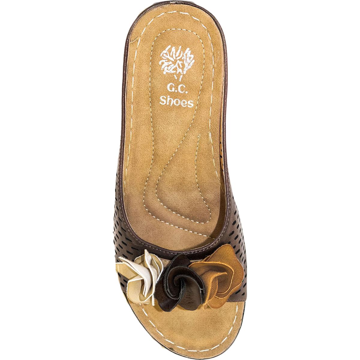 Juliet Womens Cushioned Footbed Faux Leather Wedge Sandals