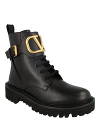 Valentino Womens VLogo Combat Boots