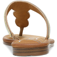 Yves Womens Faux Leather Flip-Flop T-Strap Sandals