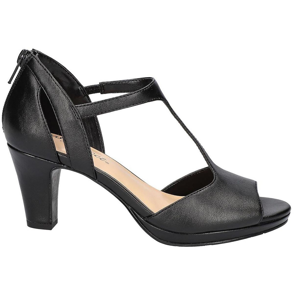 Flash Womens Zipper Man Made T-Strap Heels