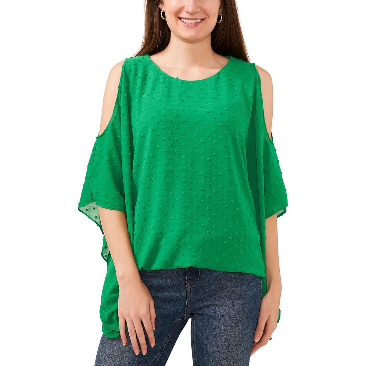 Womens Round Neck Dressy Cold Shoulder