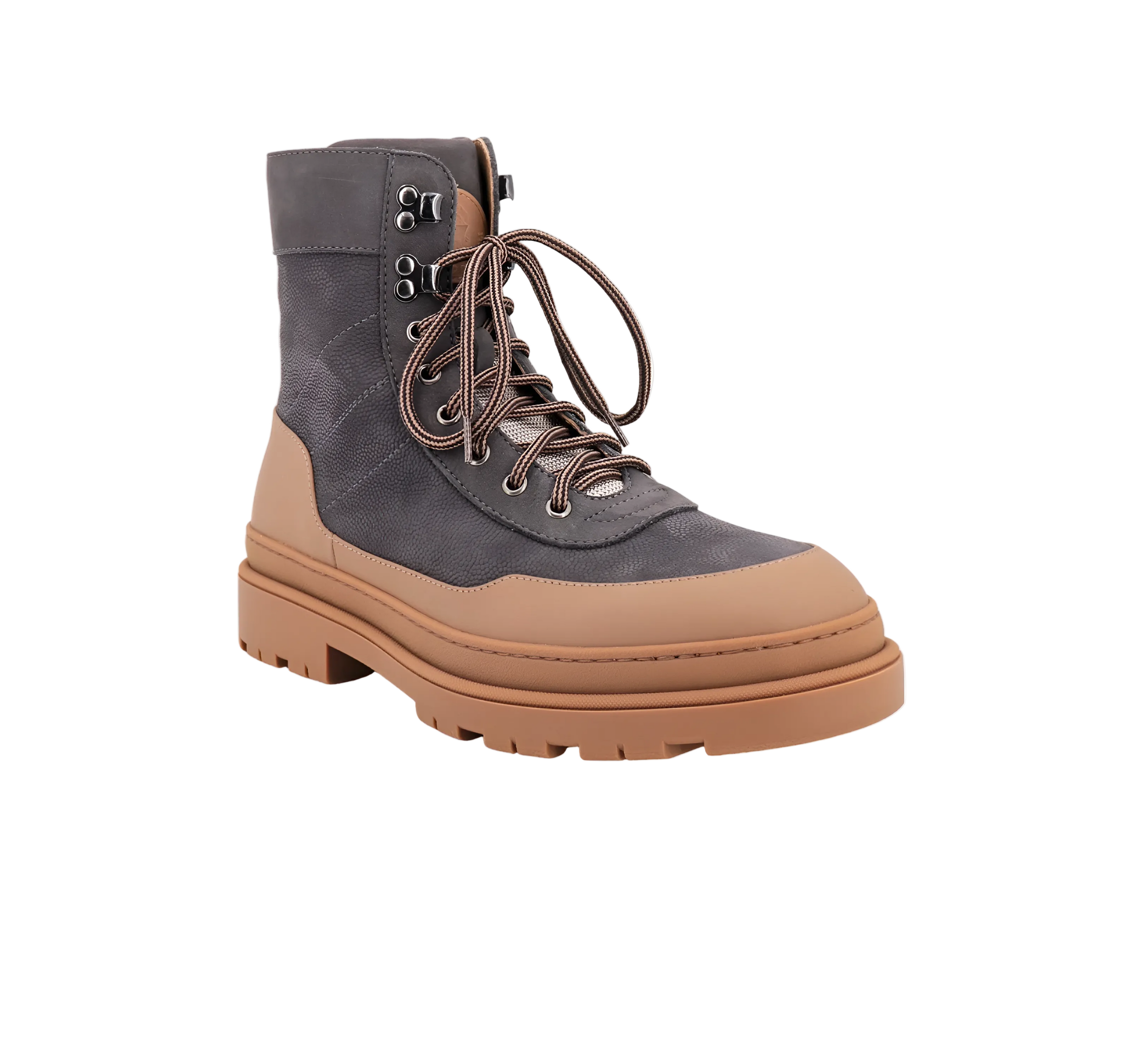 Brunello Cucinelli Mens Ankle Boots In Dark Gray With Lug Sole