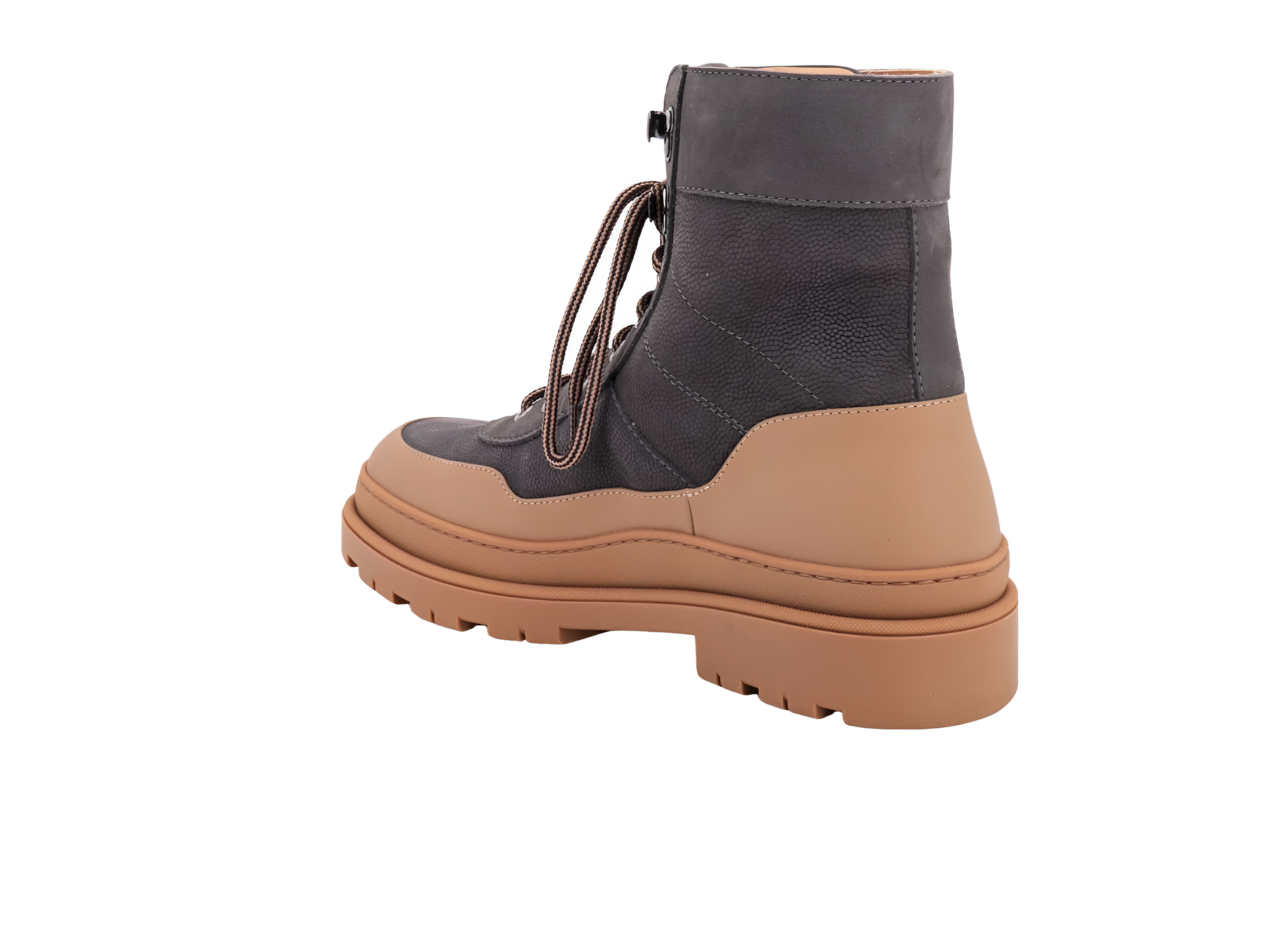 Brunello Cucinelli Mens Ankle Boots In Dark Gray With Lug Sole