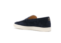 Brunello Cucinelli Mens Moccassin Navy Suede Penny Loafer
