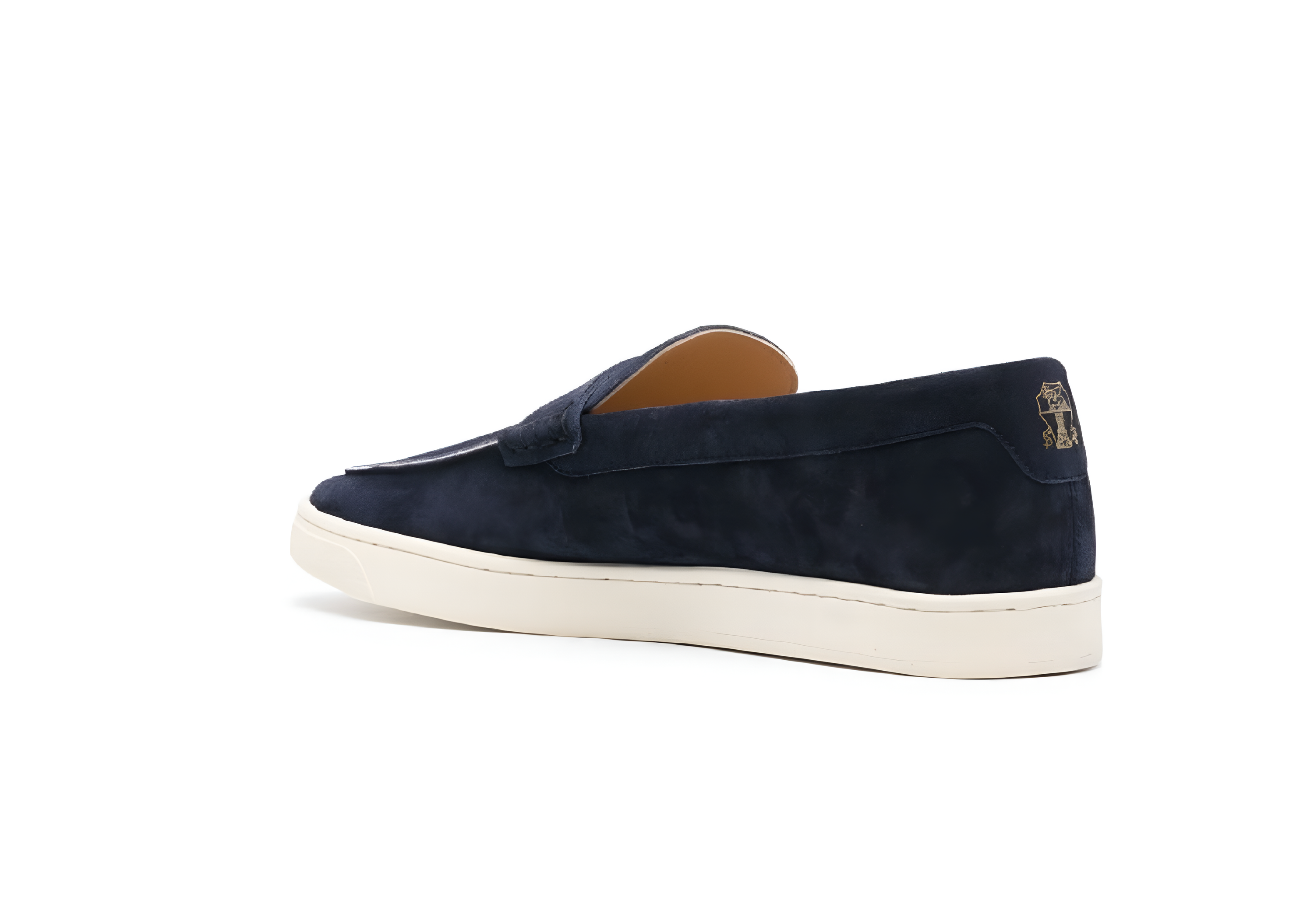 Brunello Cucinelli Mens Moccassin Navy Suede Penny Loafer
