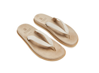 Brunello Cucinelli Mens Suede Flip Flops In Limestone
