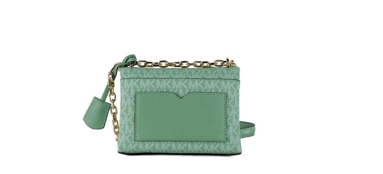Michael Kors Cece Small Sea Green Signature PVC Convertible Flap Crossbody Women's Bag