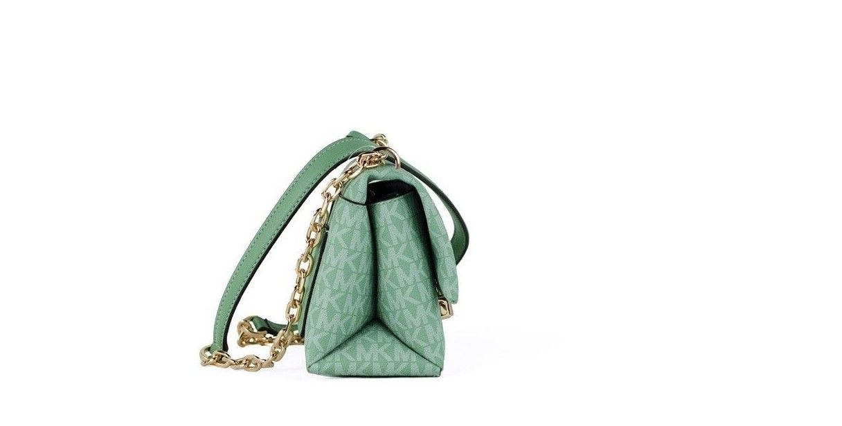 Michael Kors Cece Small Sea Green Signature PVC Convertible Flap Crossbody Women's Bag