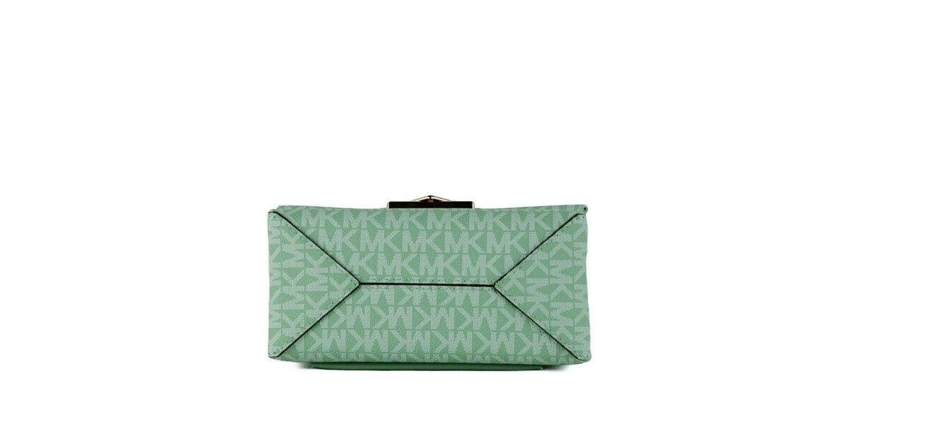 Michael Kors Cece Small Sea Green Signature PVC Convertible Flap Crossbody Women's Bag