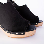 Salvatore Ferragamo Chic Susanne Black Wedge Women's Sandals