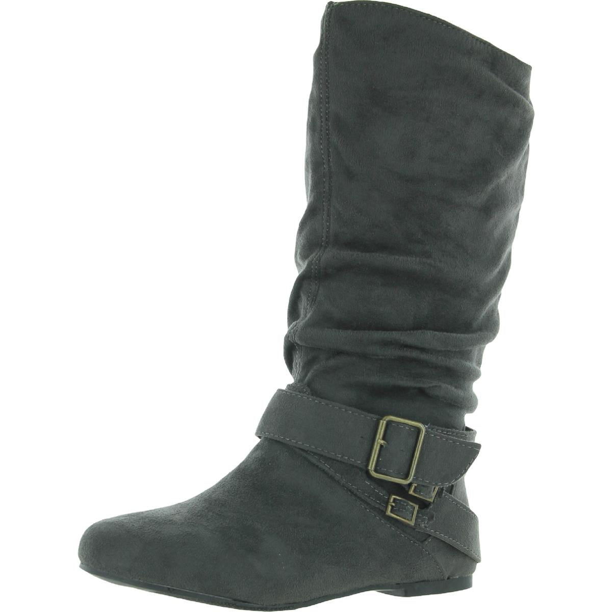 Chely Womens Faux Suede Slouch Mid-Calf Boots