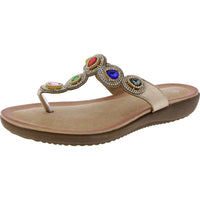 ZARA Womens Jeweled Manmade Slide Sandals 8.5 Medium Gold