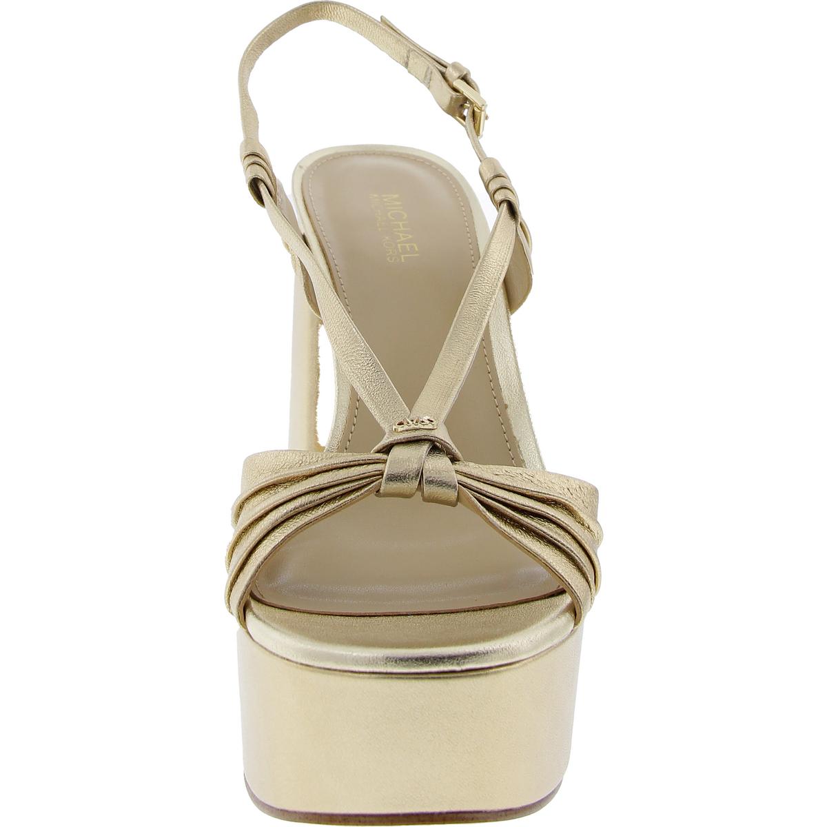 Womens Adjustable Faux Leather Platform Heels