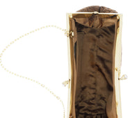 Scheilan Brown Fabric Weave Knot Clutch/Shoulder Bag