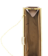 Scheilan Brown Fabric Weave Clutch/Shoulder Bag