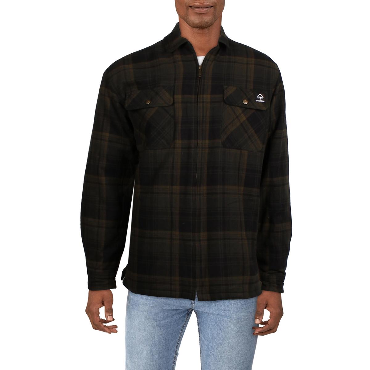 Mens Plaid Cotton Shirt Jacket