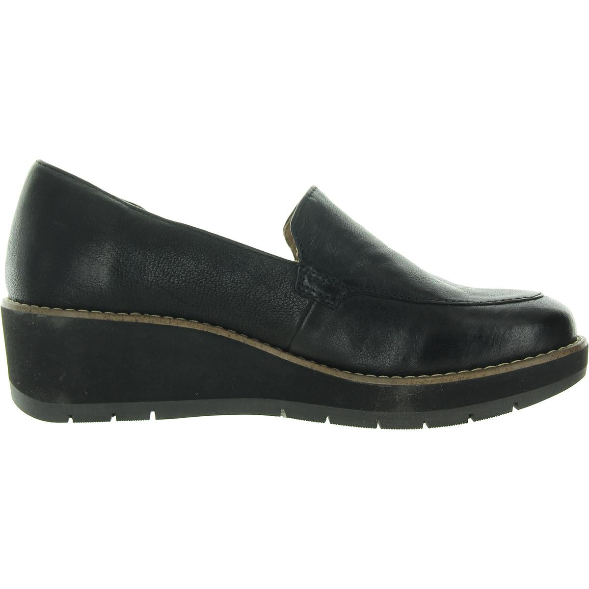 Womens Cushioned Footbed Leather Loafers