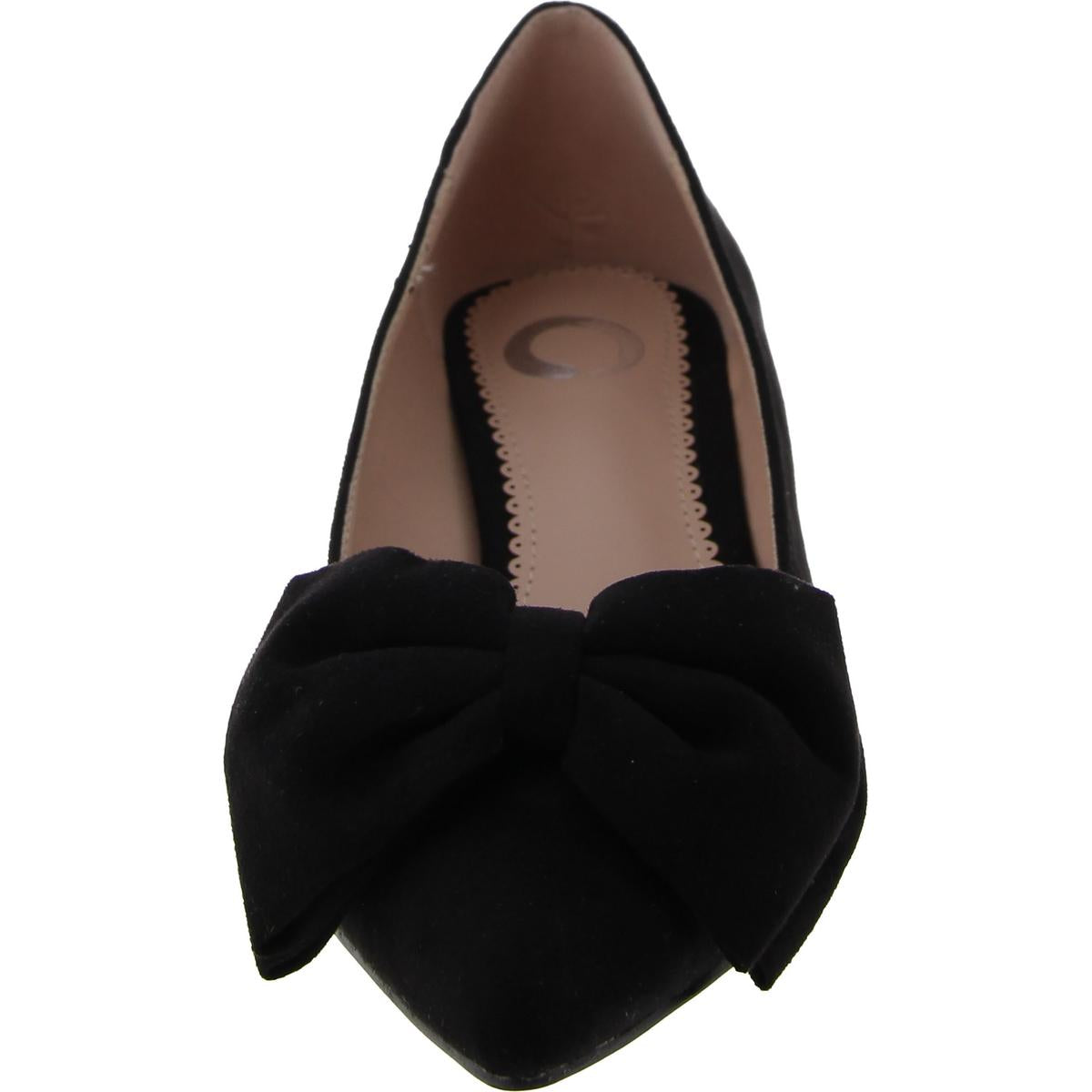 Womens Faux Suede Slip On Kitten Heels