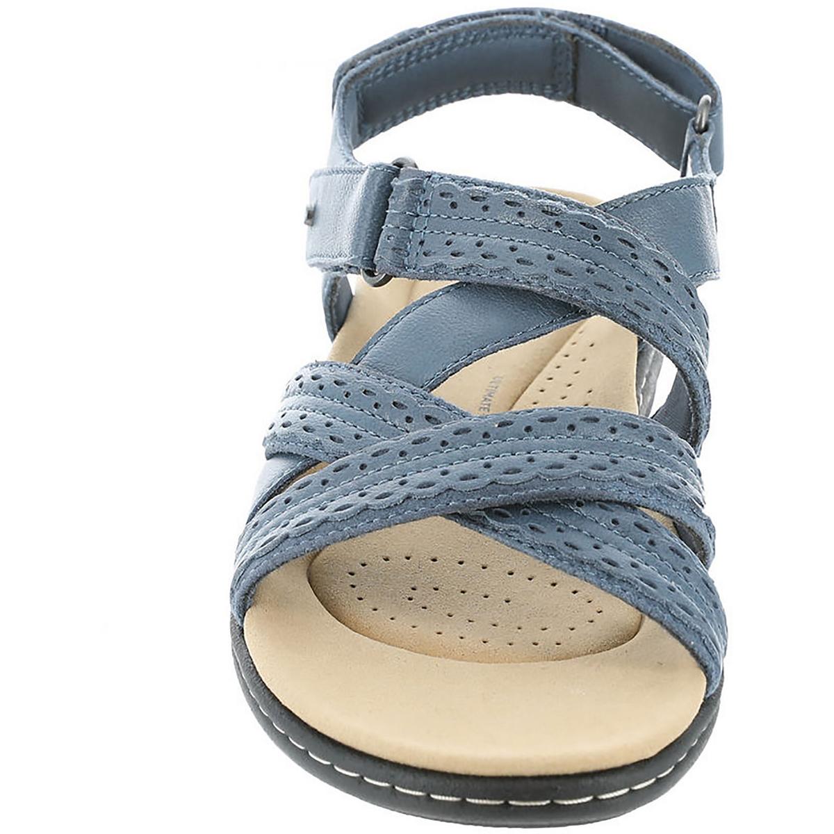 Laurieann Rena Womens Leather Criss-Cross Slingback Sandals
