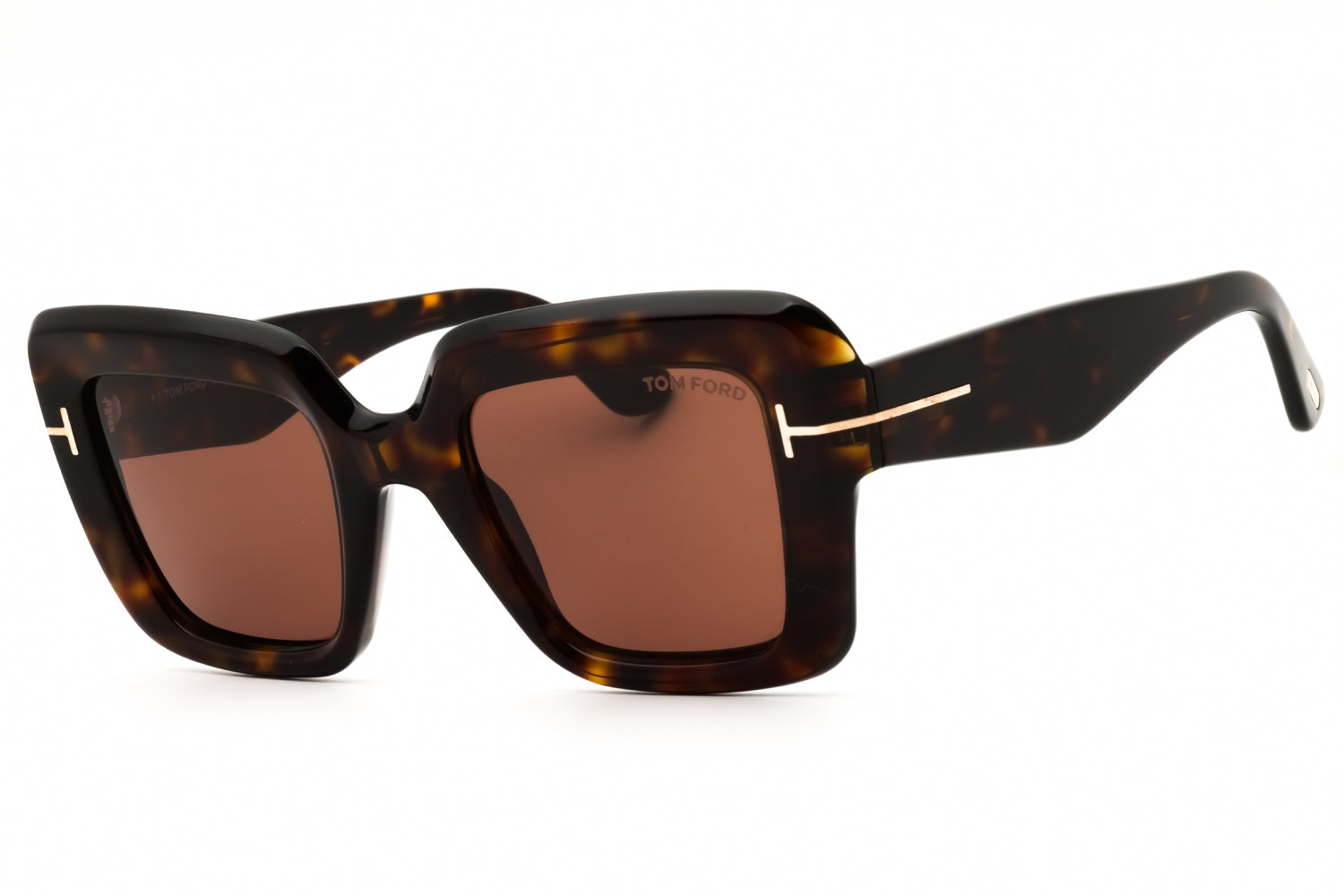 Tom Ford Tom Ford Sunglasses Square Full Rim, Shiny Black Frame and Smoke Lens FT115701A
