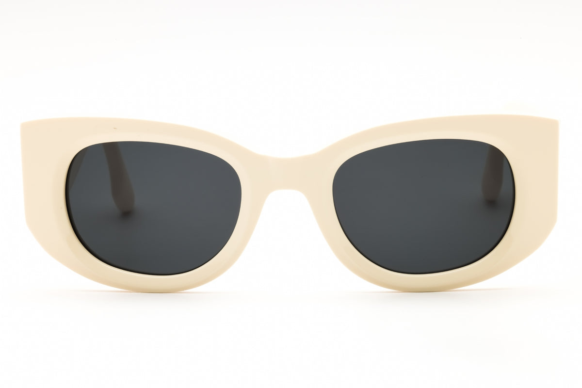 Victoria Beckham Sunglasses Oval Full Rim, Ivory Frame and Blue Lens VB654S103