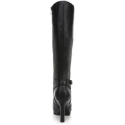 Taelynn Womens Zipper Leather Knee-High Boots