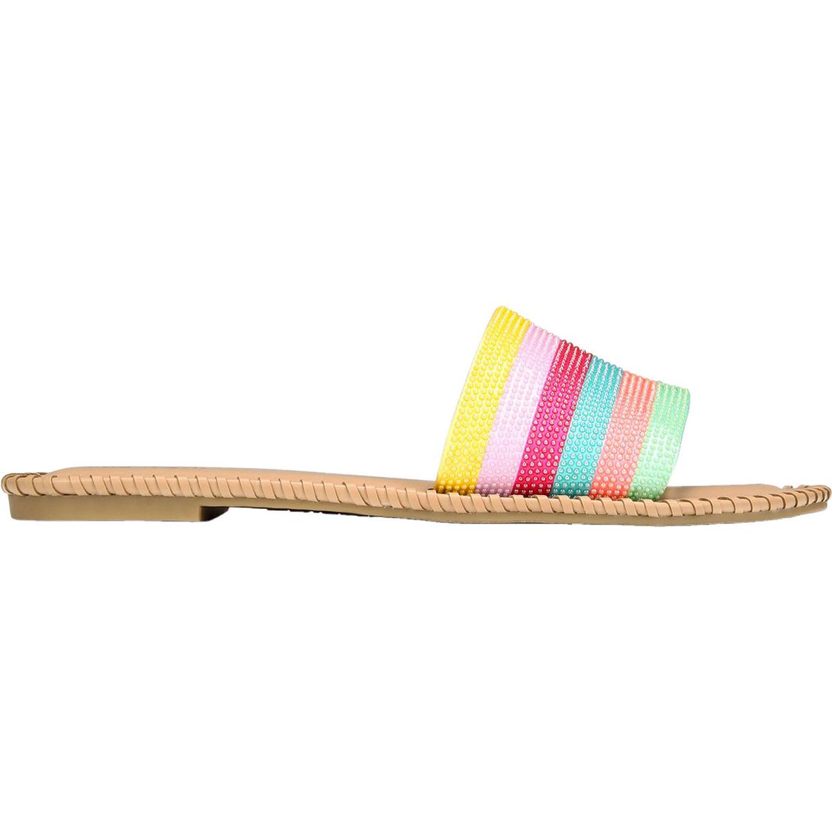 Mavise Beaded Flat  Womens Beaded Striped Slide Sandals