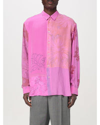 Magliano Patchwork Silk Shirt Men Pink