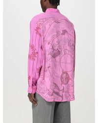 Magliano Patchwork Silk Shirt Men Pink