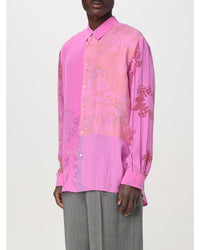 Magliano Patchwork Silk Shirt Men Pink