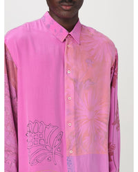 Magliano Patchwork Silk Shirt Men Pink