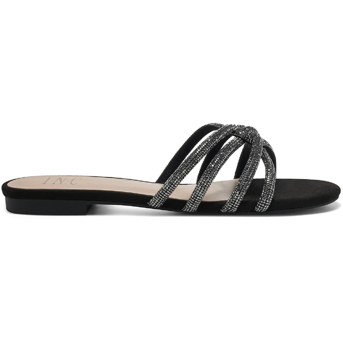Ariah Womens Rhinestones Flat Slides