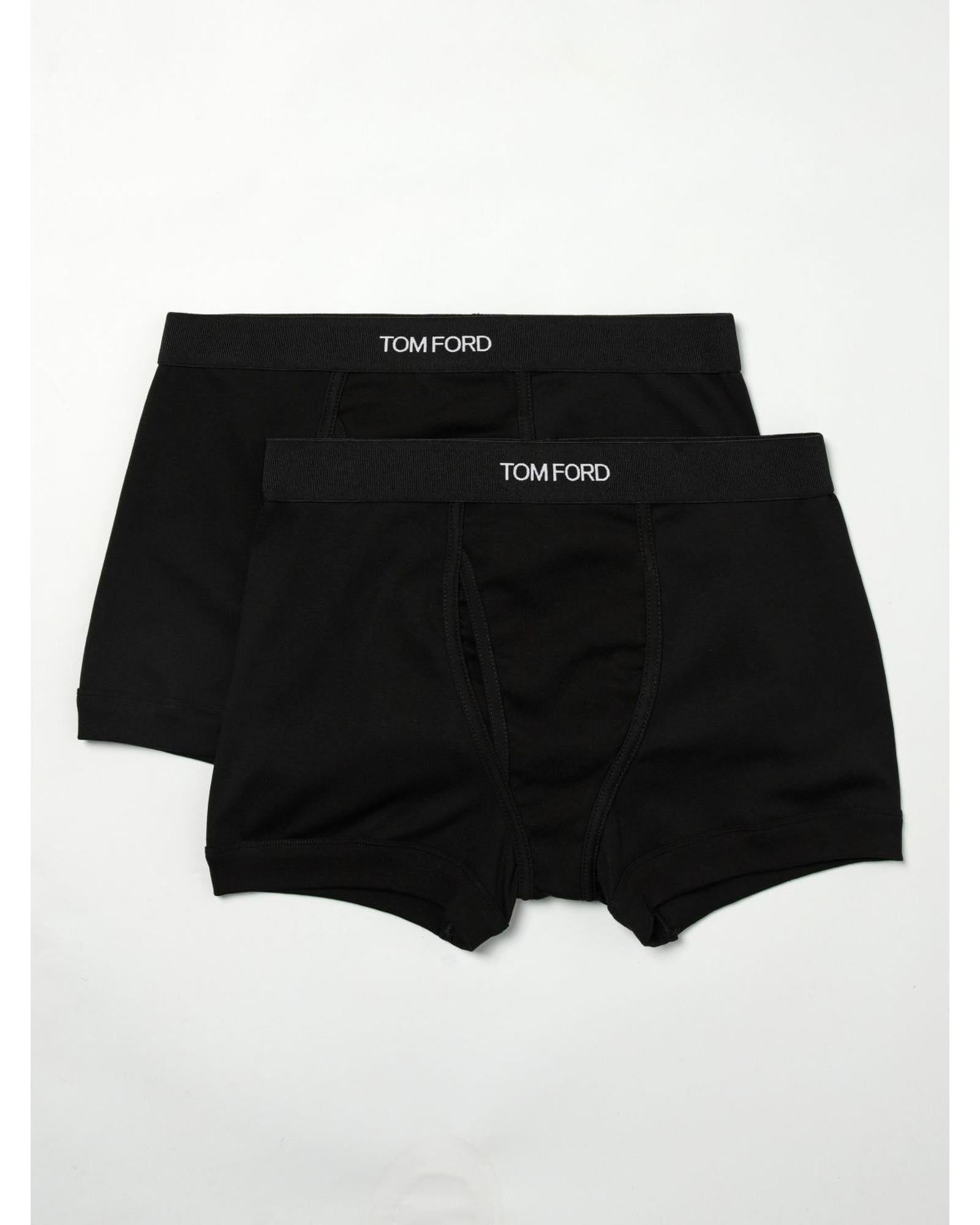 Tom Ford Boxer Briefs Cotton Blend Men Black Underwear