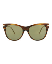 Thom Browne Unisex Round/Oval Walnut Gold Green Fashion Designer Eyewear