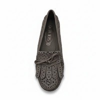 Tods Suede Gommino Driving Loafers in Grey