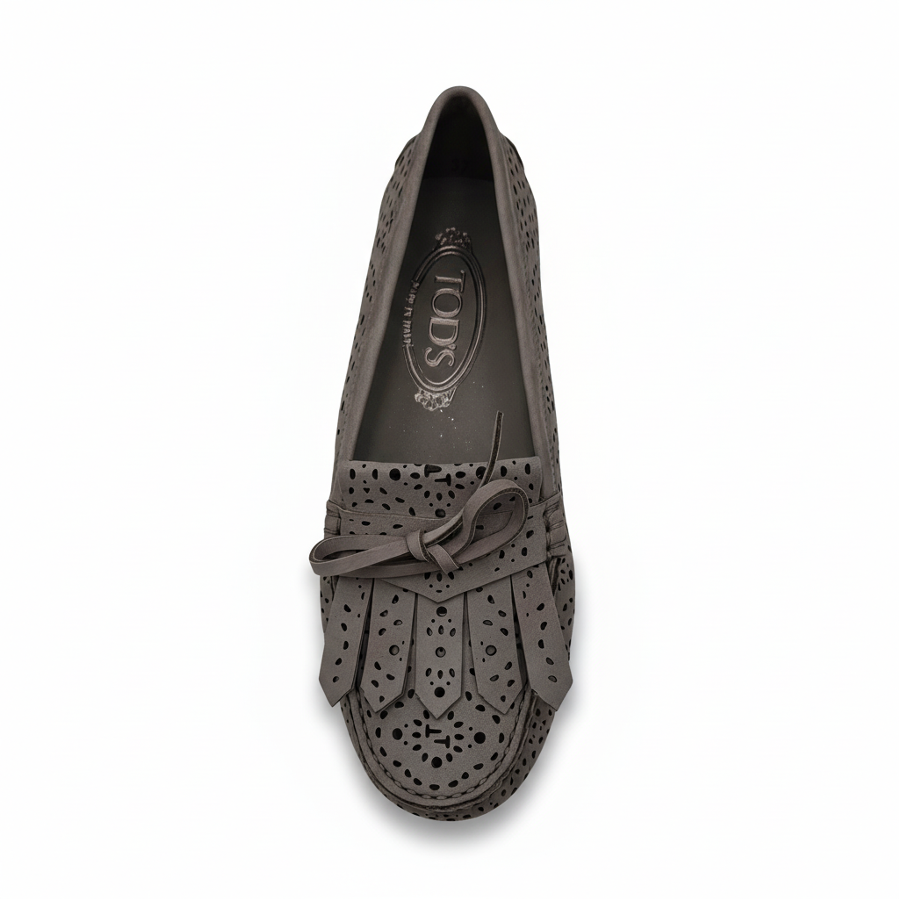 Tods Suede Gommino Driving Loafers in Grey