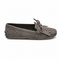 Tods Suede Gommino Driving Loafers in Grey