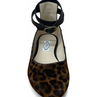 Tods Leather Ballerinas with Bow Detail Brown Black
