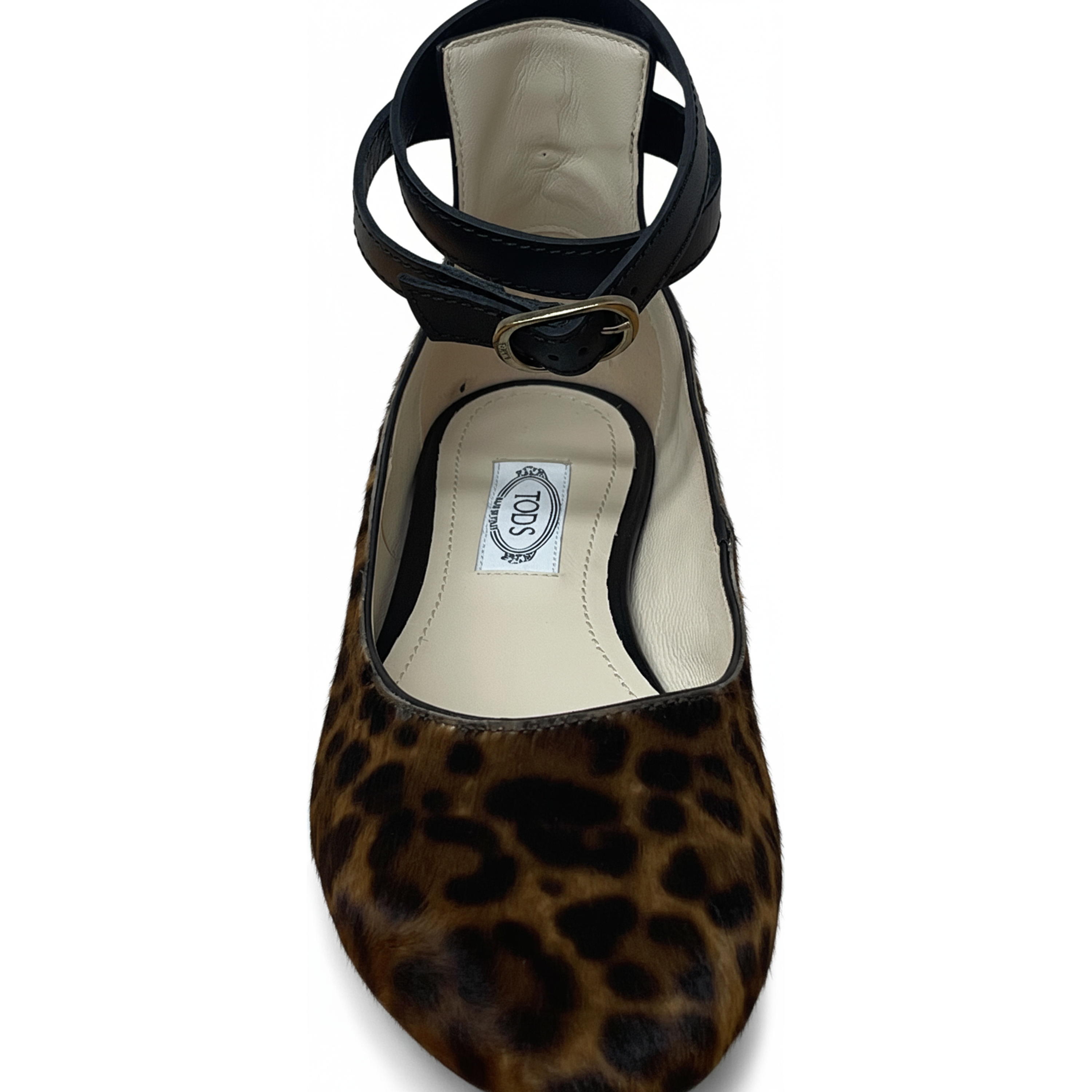 Tods Leather Ballerinas with Bow Detail Brown Black