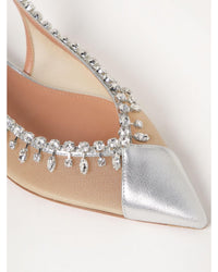 Aquazzura Deneuve Crystal Slingback Pumps Women Silver Ballet Flats