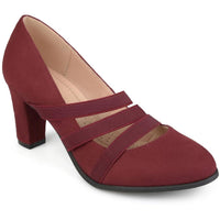 Loren Womens Faux Suede Strappy Heels 5.5 Medium Wine