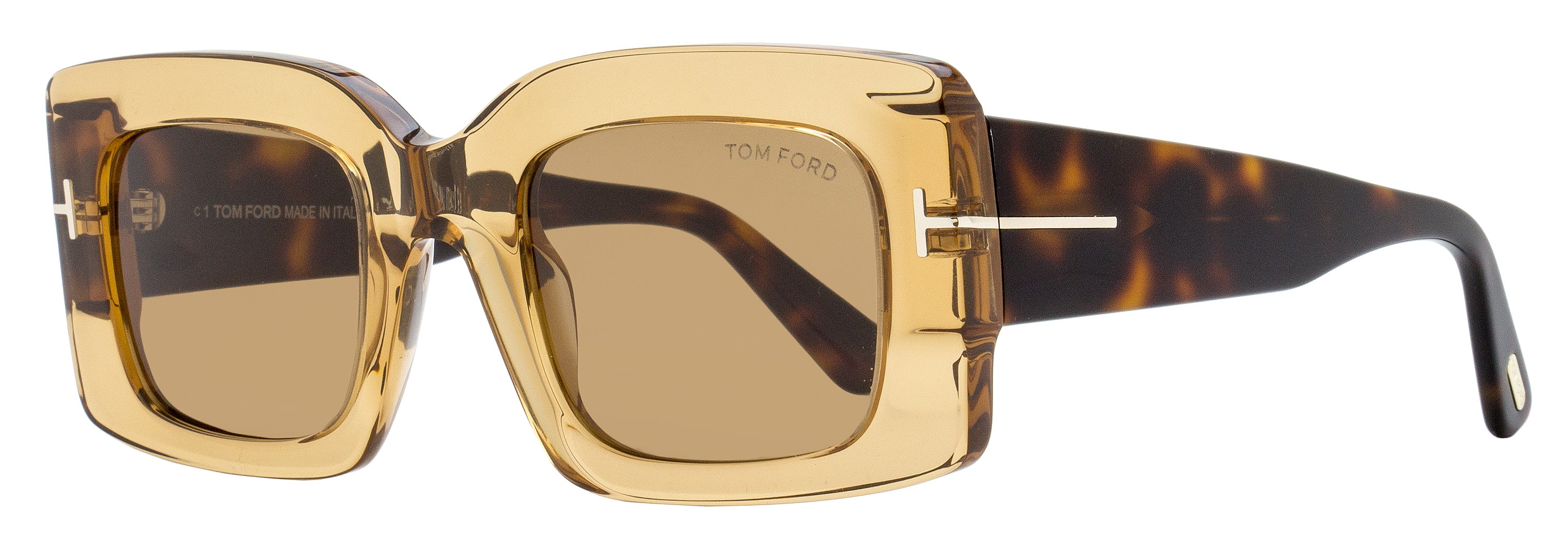 Tom Ford Brigitta Sunglasses TF1188 45E Transparent Brown 50mm FT1188