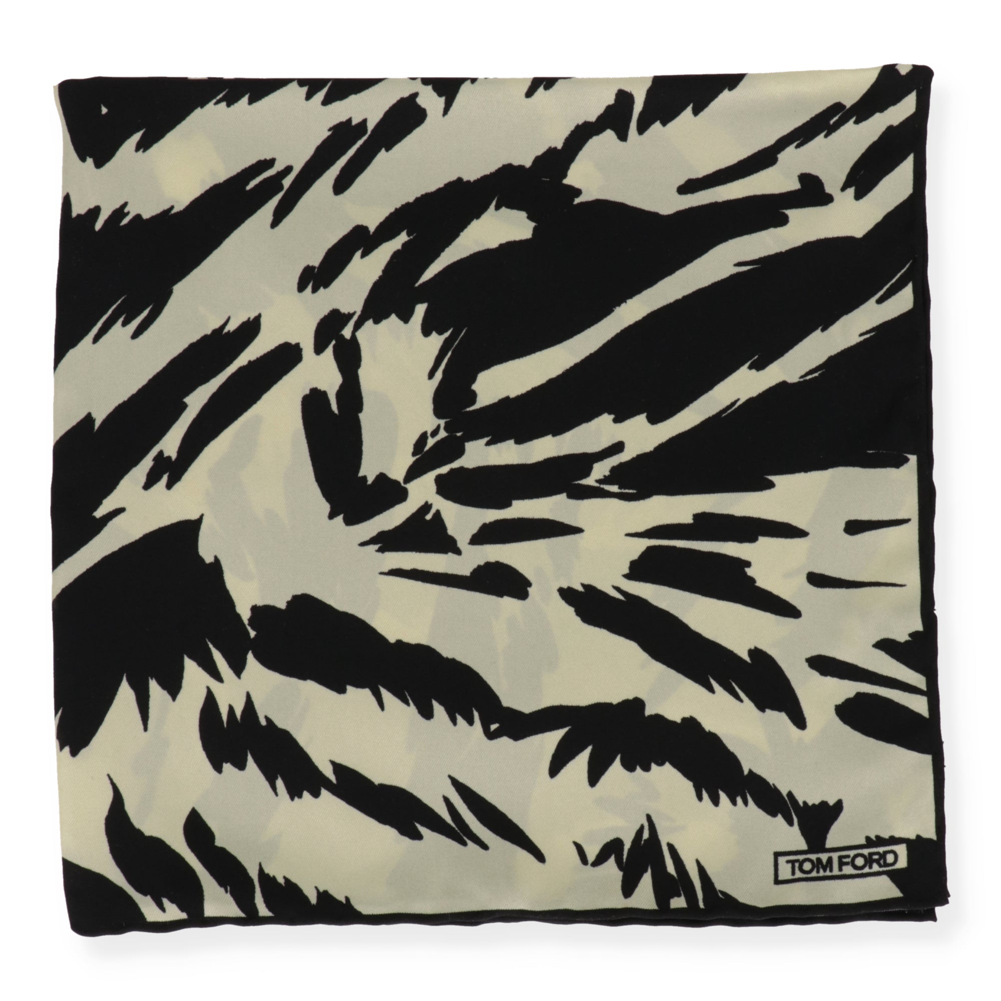 Tom Ford Mens Black/Yellow Pocket Square