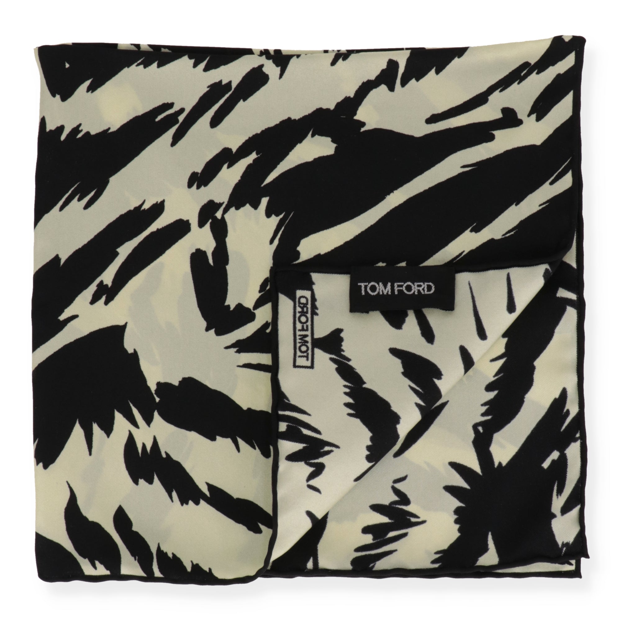 Tom Ford Mens Black/Yellow Pocket Square