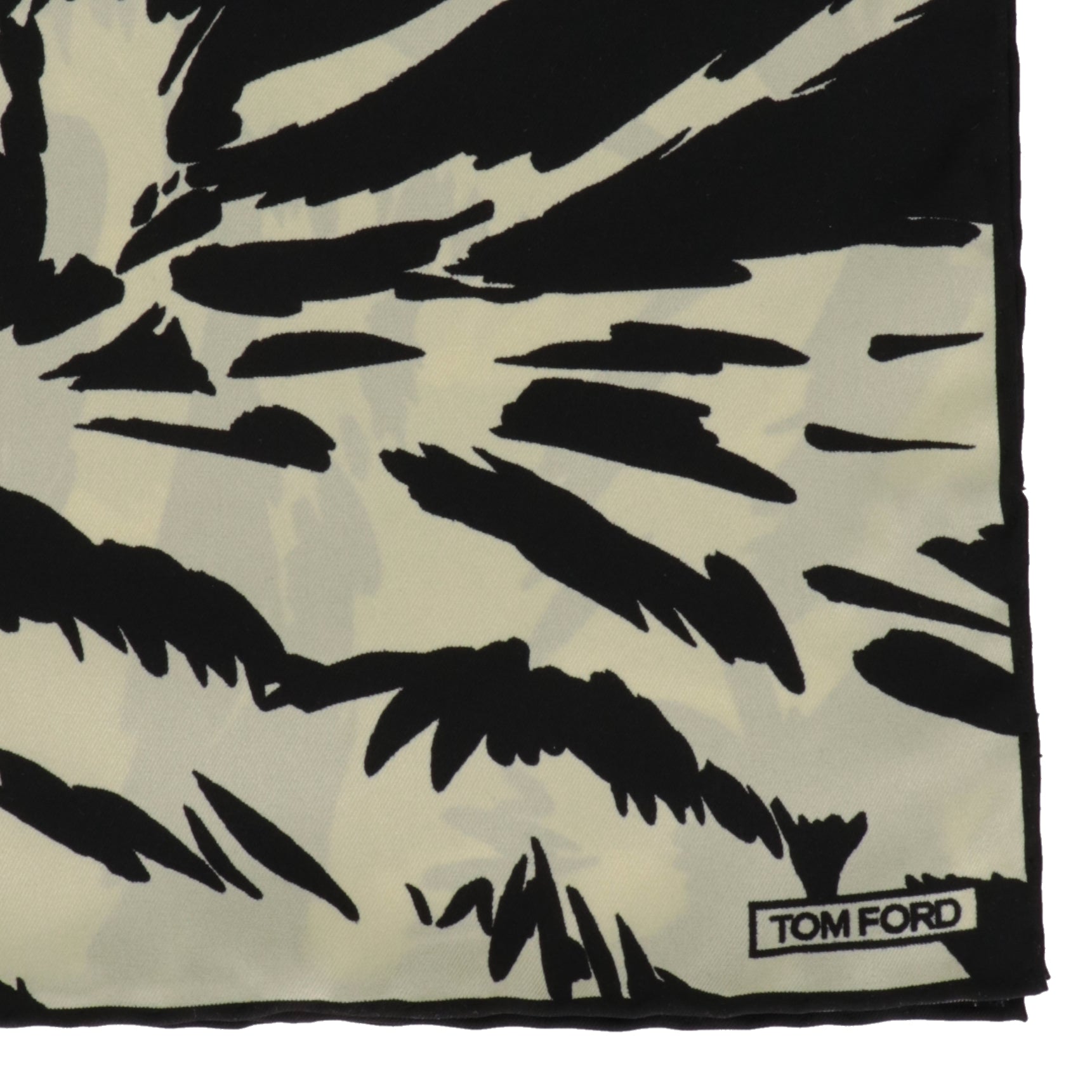 Tom Ford Mens Black/Yellow Pocket Square