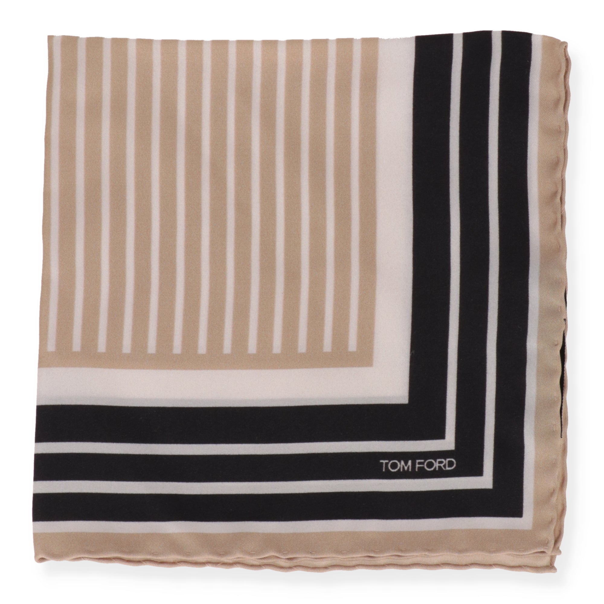 Tom Ford Mens Beige Pocket Square