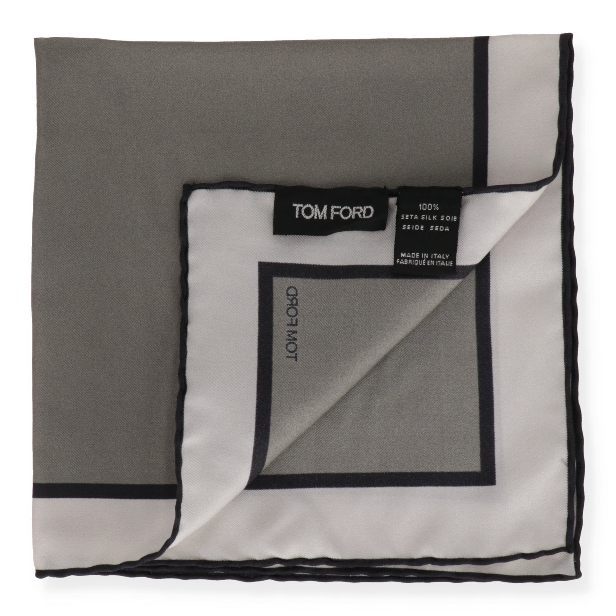 Tom Ford Mens Grey Pocket Square