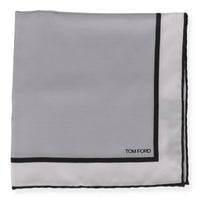 Tom Ford Mens Silver Pocket Square
