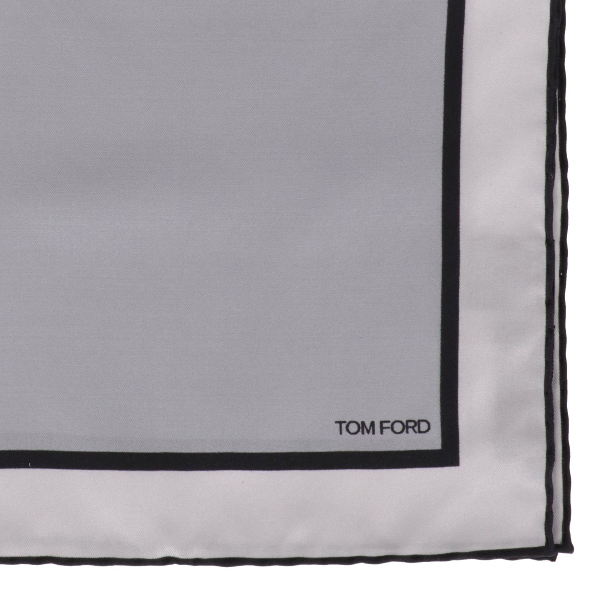 Tom Ford Mens Silver Pocket Square