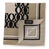 Tom Ford Mens Light Beige Pocket Square
